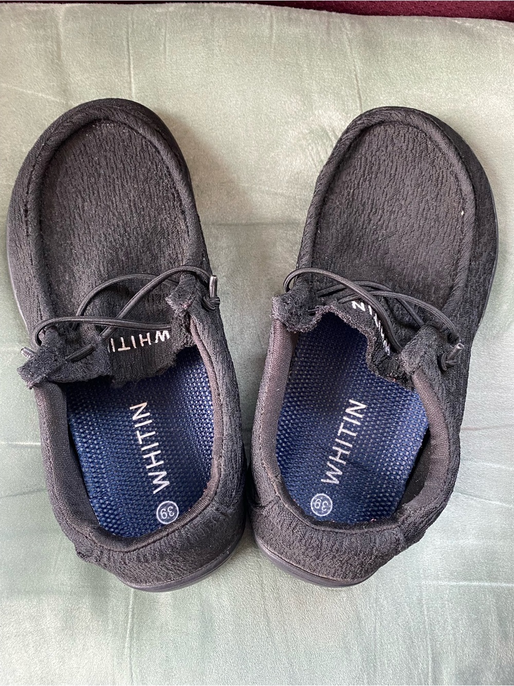WHITIN  Women’s Black Casual Slip-On Shoes 39